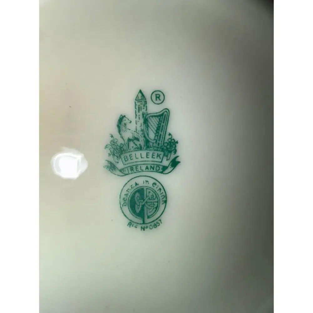 Belleek Ireland Cabbage Leaf Bowl Porcelain Luster Vase